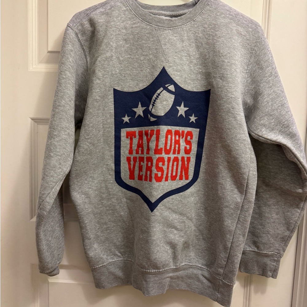 Taylor's Version Shield Graphic Sweatshirt - Gray with Navy & Red